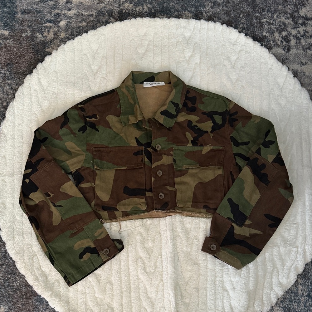 NEW Army Fatigues Long Sleeved Crop Top